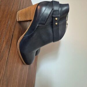 Boden Dark Blue Leather Heeled Boots